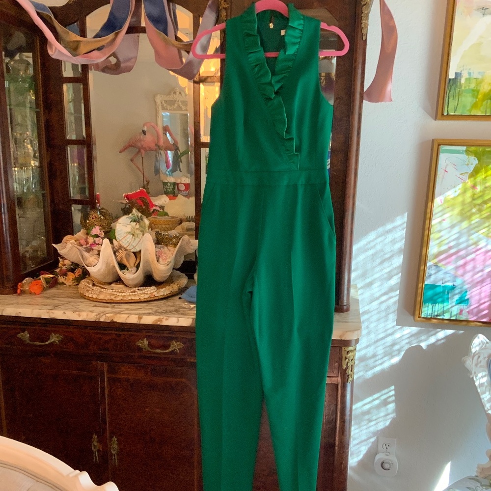 TRINA TURK KELLY CHRISTMAS GREEN JUMPSUIT 2